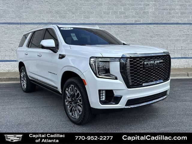 2023 GMC Yukon Denali Ultimate in White Frost Tricoat — front three-quarter view