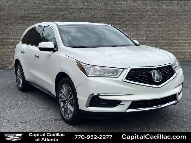 2018 Acura MDX w/Technology/Entertainment Pkg in White — front three-quarter view