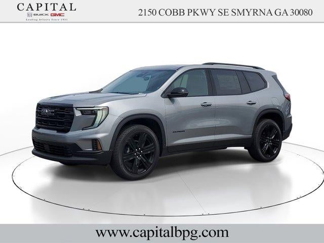 2026 GMC Acadia Elevation in Sterling Metallic — front three-quarter view