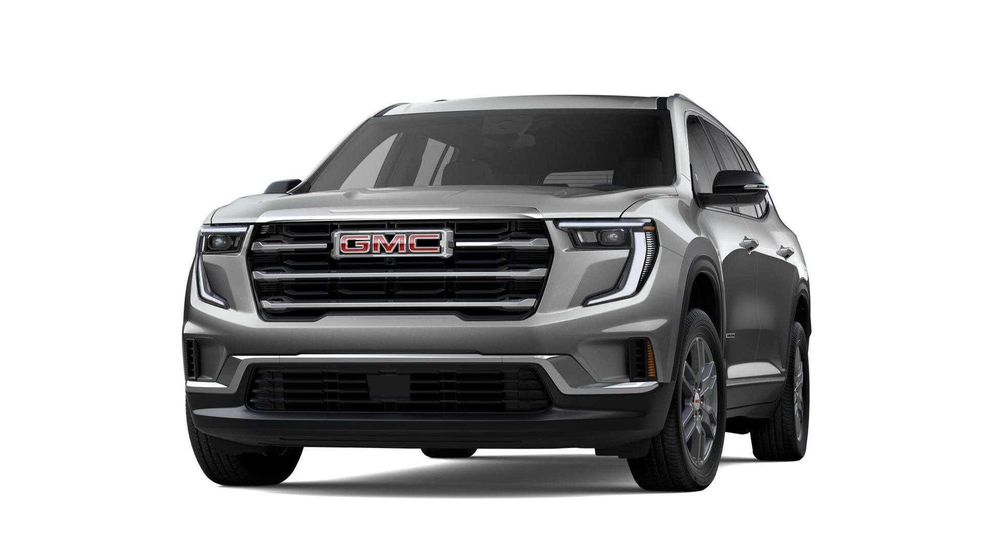 2025 GMC Acadia Elevation in Sterling Metallic — front three-quarter view