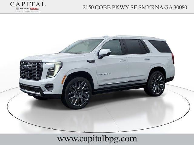 2026 GMC Yukon Denali Ultimate in Glacier White Tricoat — front three-quarter view