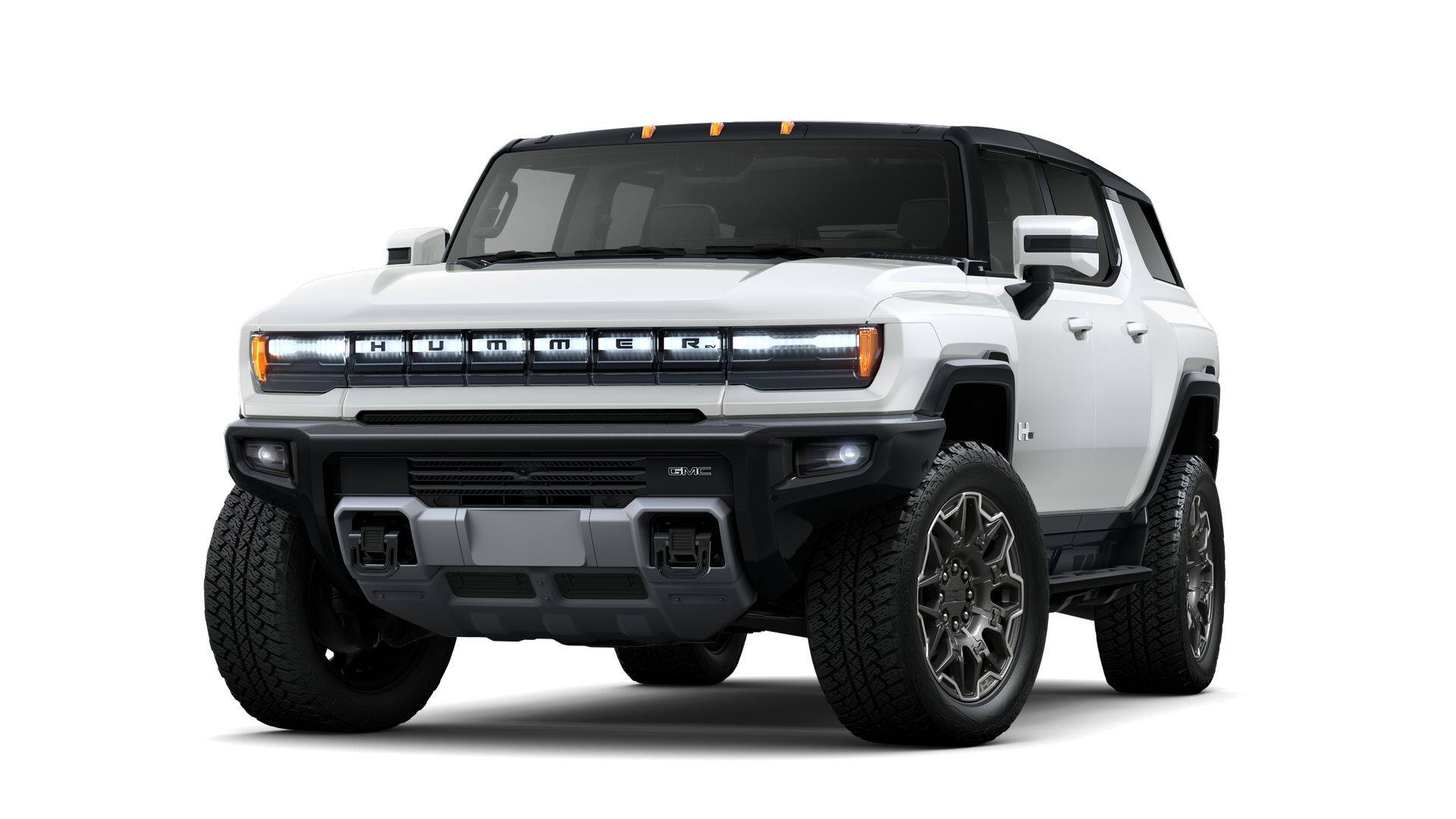 2025 GMC HUMMER EV SUV 3X in Interstellar White — front three-quarter view