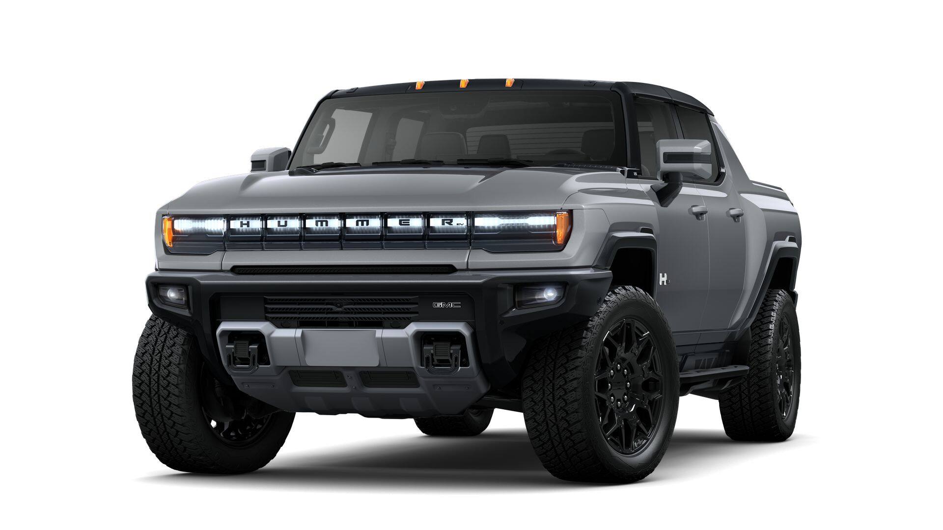 2025 GMC HUMMER EV Pickup 2X in Meteorite Metallic (Grey) — front three-quarter view