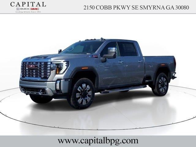 2026 GMC Sierra 2500 HD Denali in Sterling Metallic — front three-quarter view