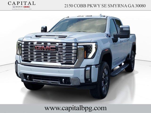 2026 GMC Sierra 2500 HD Denali in Glacier White Tricoat — front three-quarter view