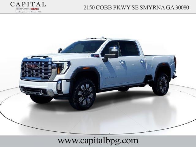 2026 GMC Sierra 3500 HD Denali in Glacier White Tricoat — front three-quarter view