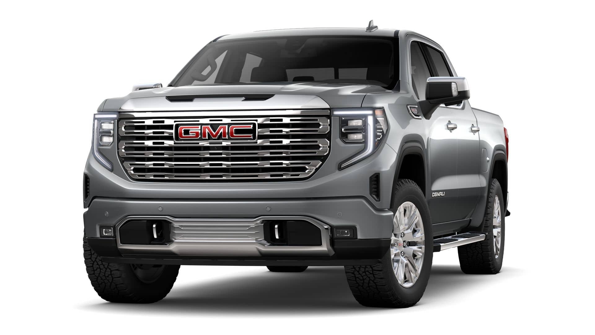 2026 GMC Sierra 1500 Denali in Sterling Metallic — front three-quarter view