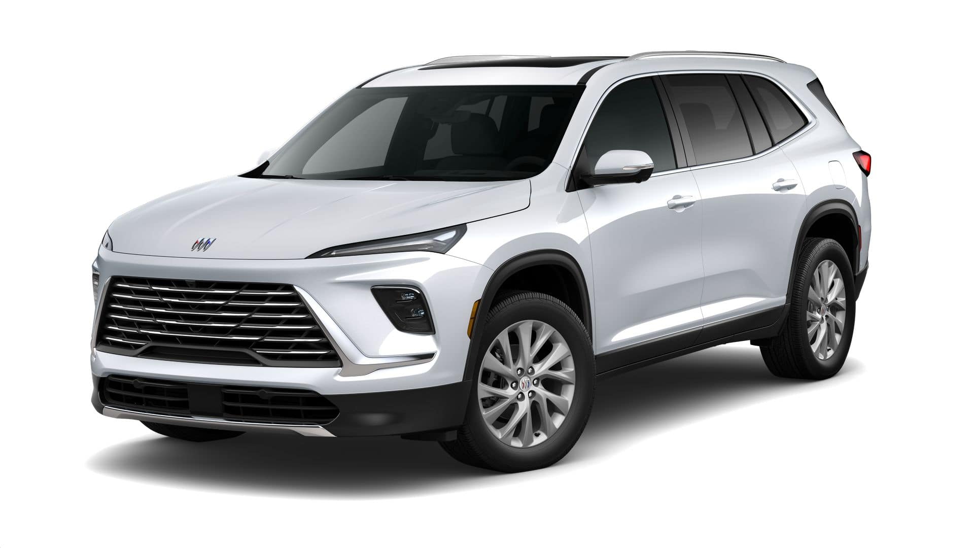 2026 Buick Enclave Preferred in Iridescent White Tricoat — front three-quarter view